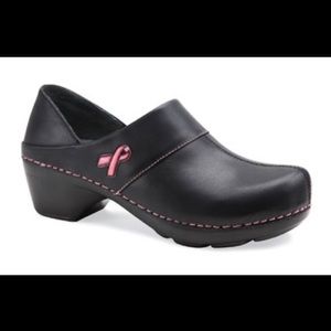 dansko pink ribbon clog